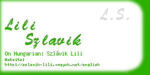 lili szlavik business card